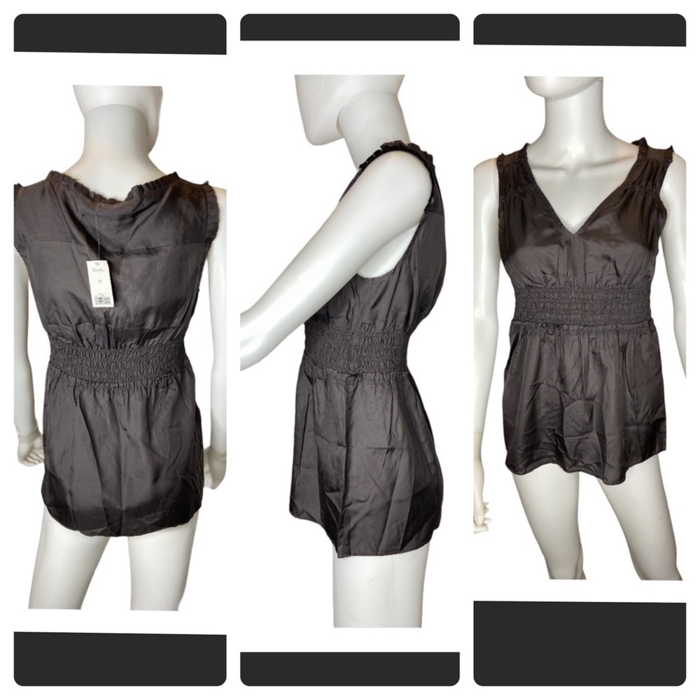 NWT Banana Republic 100% Silk Grey tank top camisole XS - Picture 3 of 4